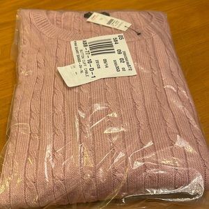 Talbots pink cable sweater brand new